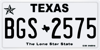 TX license plate BGS2575