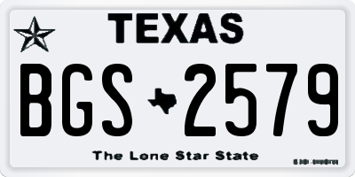 TX license plate BGS2579