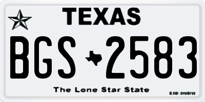 TX license plate BGS2583