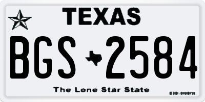 TX license plate BGS2584