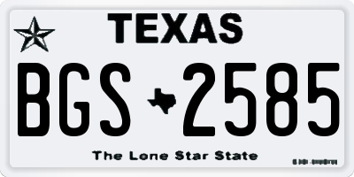 TX license plate BGS2585