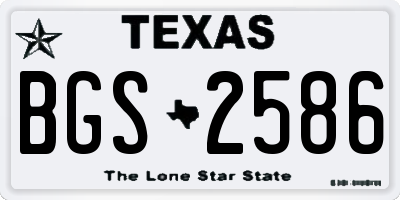TX license plate BGS2586