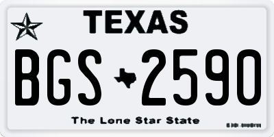 TX license plate BGS2590