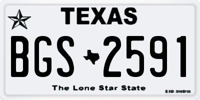 TX license plate BGS2591