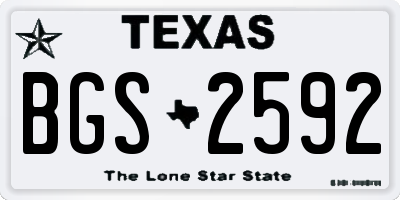TX license plate BGS2592