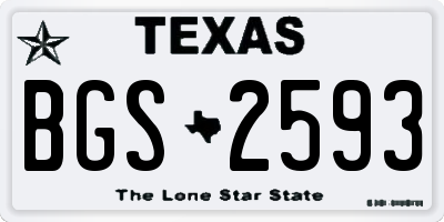 TX license plate BGS2593