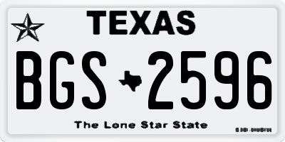 TX license plate BGS2596