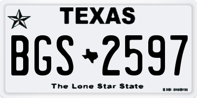 TX license plate BGS2597