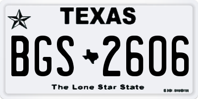 TX license plate BGS2606