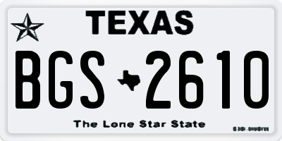 TX license plate BGS2610