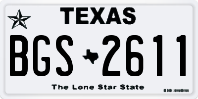 TX license plate BGS2611