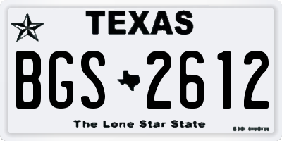 TX license plate BGS2612