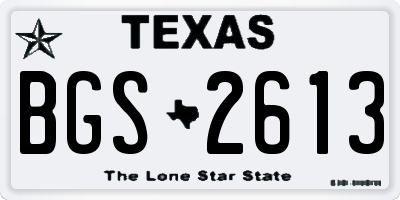 TX license plate BGS2613