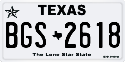 TX license plate BGS2618