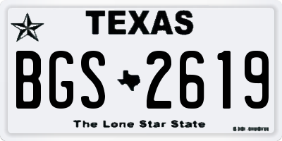 TX license plate BGS2619