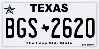 TX license plate BGS2620