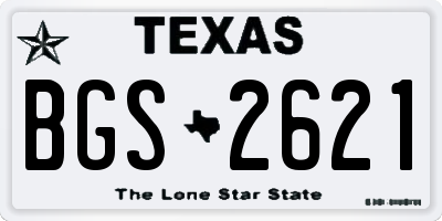 TX license plate BGS2621