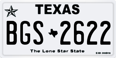 TX license plate BGS2622