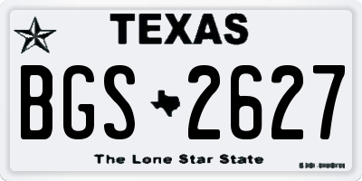 TX license plate BGS2627