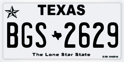 TX license plate BGS2629