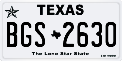 TX license plate BGS2630