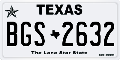 TX license plate BGS2632