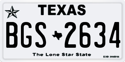 TX license plate BGS2634