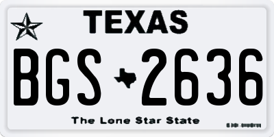 TX license plate BGS2636