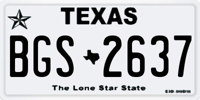 TX license plate BGS2637