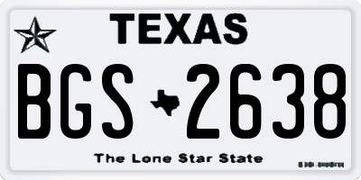 TX license plate BGS2638