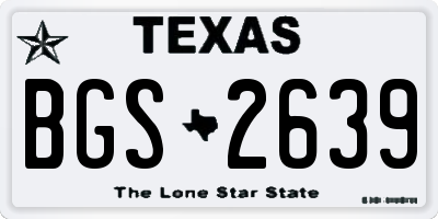 TX license plate BGS2639