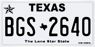 TX license plate BGS2640