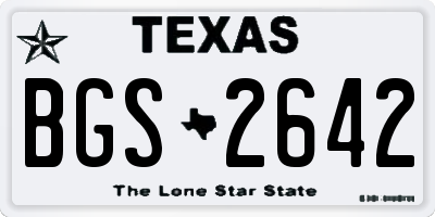 TX license plate BGS2642