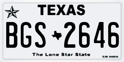TX license plate BGS2646