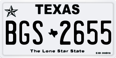 TX license plate BGS2655