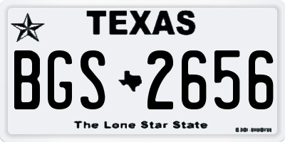 TX license plate BGS2656