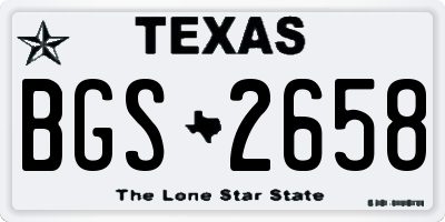 TX license plate BGS2658