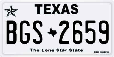 TX license plate BGS2659