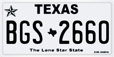 TX license plate BGS2660