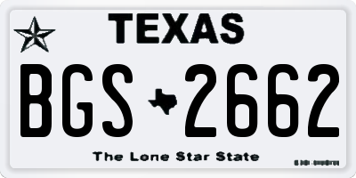 TX license plate BGS2662