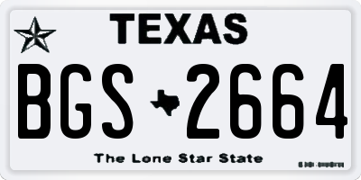 TX license plate BGS2664