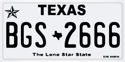 TX license plate BGS2666