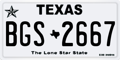 TX license plate BGS2667