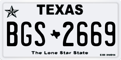 TX license plate BGS2669