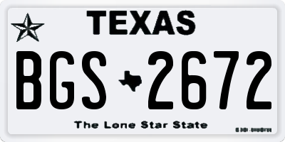 TX license plate BGS2672