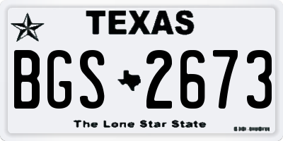TX license plate BGS2673