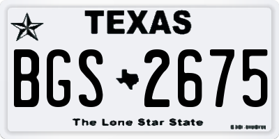 TX license plate BGS2675