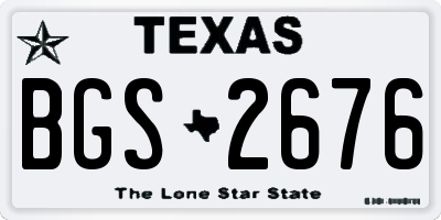 TX license plate BGS2676