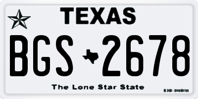TX license plate BGS2678