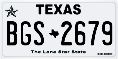 TX license plate BGS2679